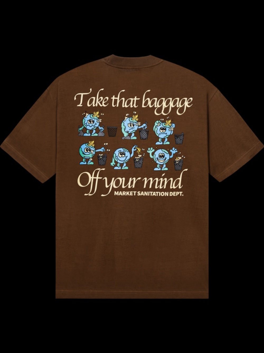 Market Studios Sanitation Dept T-Shirt in Mocha Brown (Men's S)